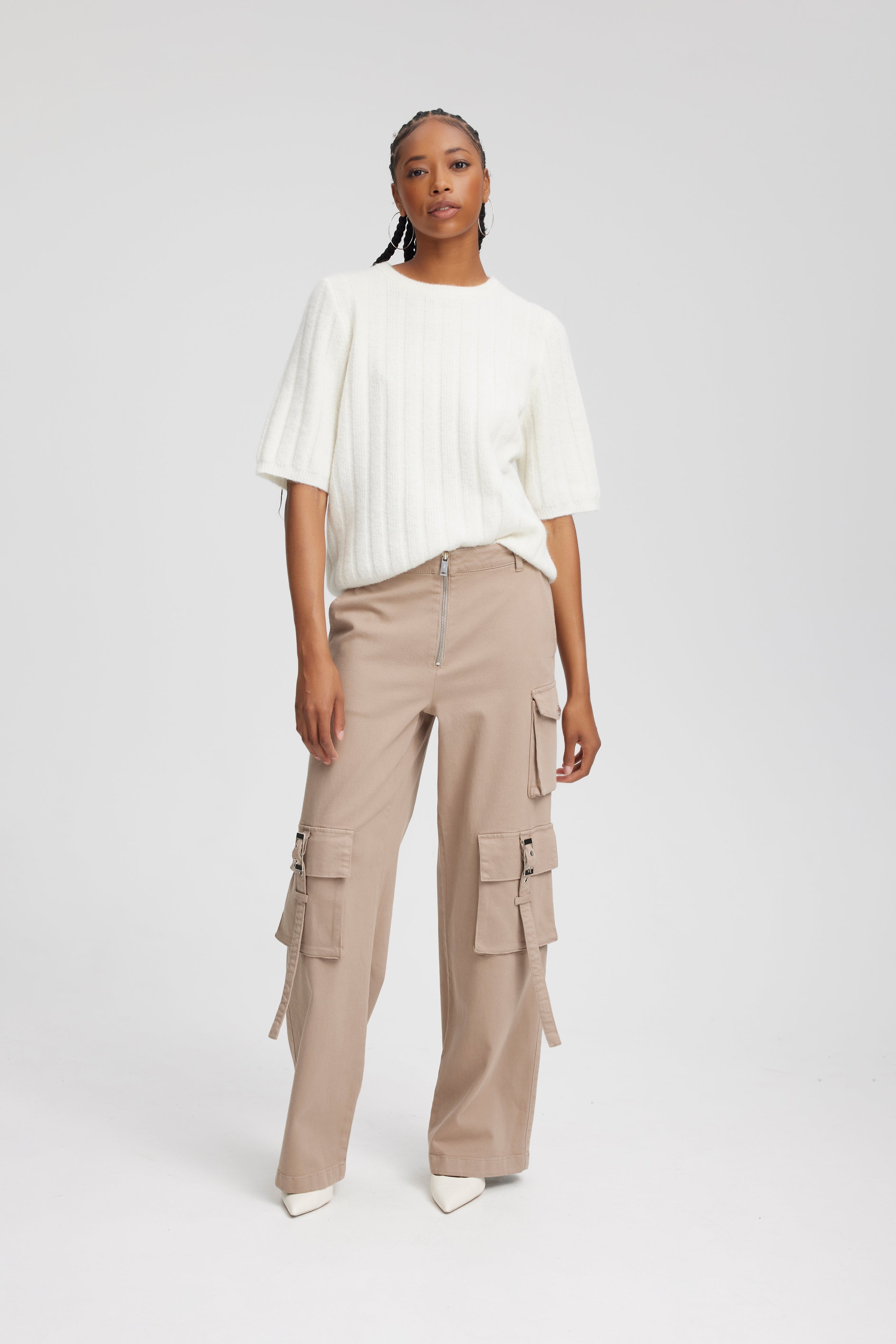 AlphaGZ kortærmet striktrøje - Ivory